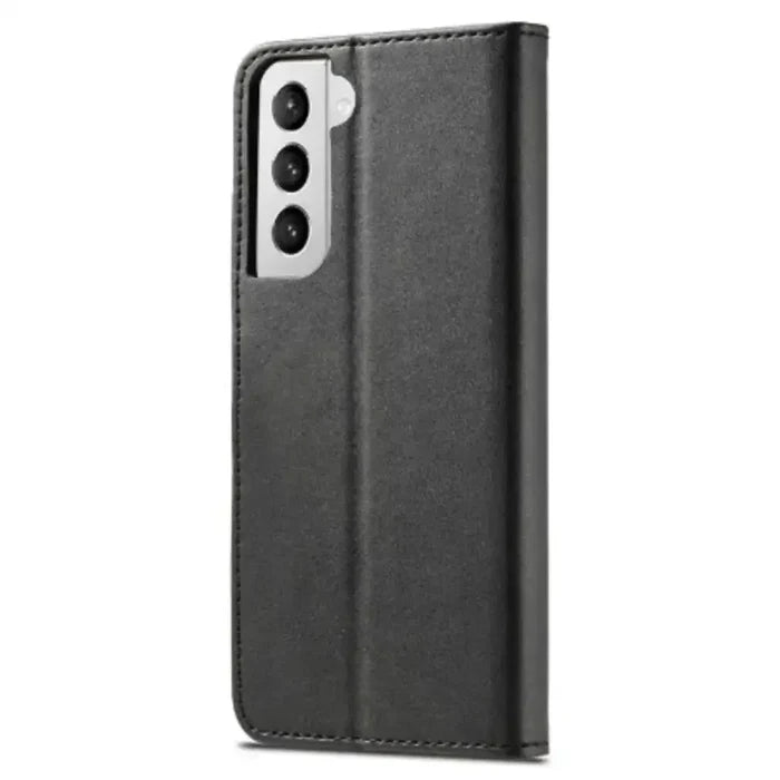 Habicare 9eight5 leather flip cover for Samsung Galaxy series in black, featuring magnetic closure and durable leather material.
