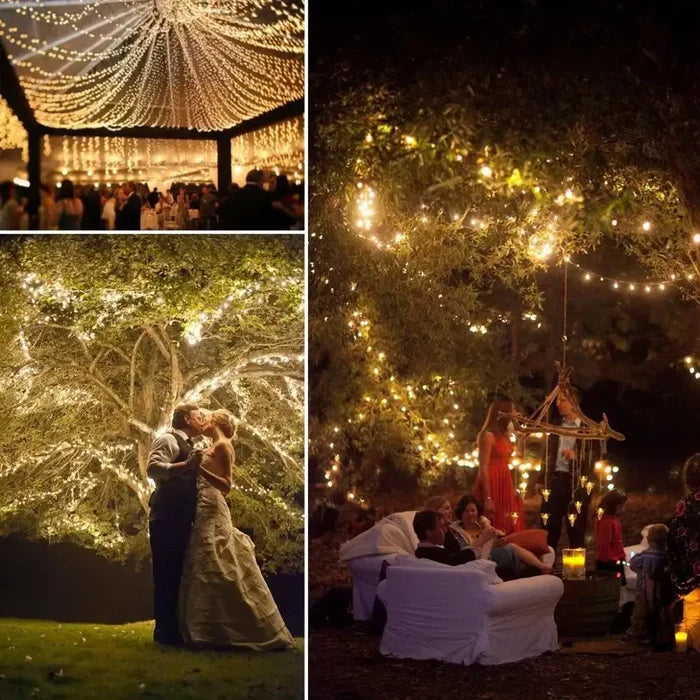 Habicare LED Solar Fairy String Lights in 7m, 12m, 22m, or 32m length, outdoor decorative lights with solar-powered LEDs.