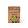 Felted lemongrass scented wool soap by Bruntwood Lane with a textured, natural wool exterior and fresh lemongrass aroma.