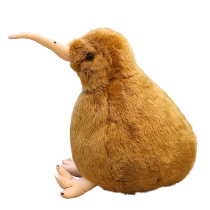 Habicare lifelike kiwi bird toy in two colors, realistic design, soft feathers, and detailed features for nature-inspired decor or play.