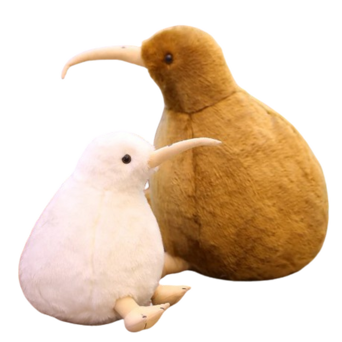 Habicare lifelike kiwi bird toy in two colors, realistic plush kiwi bird for decorative or playful use.
