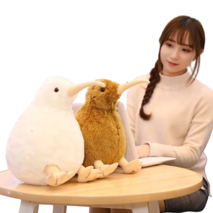 Habicare lifelike kiwi bird toy in two colors, realistic plush design perfect for collectors or nature enthusiasts.