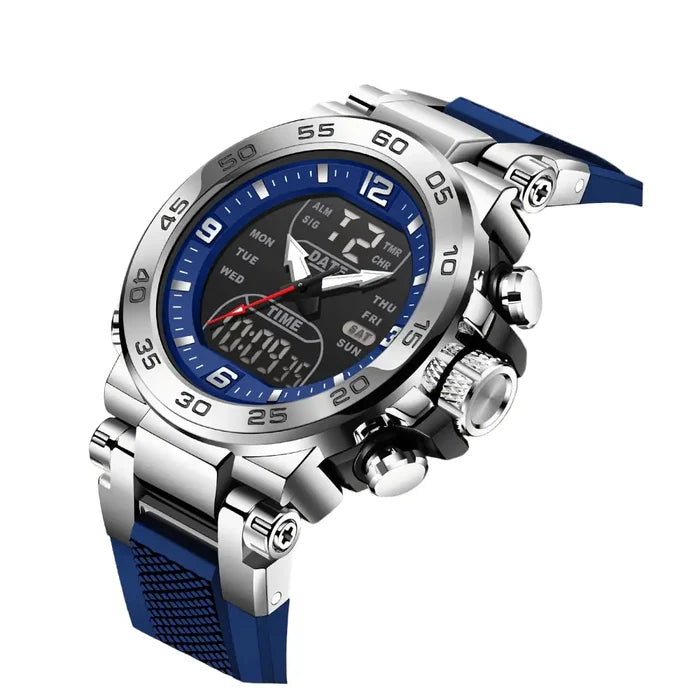 Habicare LIGE men's quartz watch with silvery-blue dial, available in six designs, featuring TWS connectivity and sleek style.