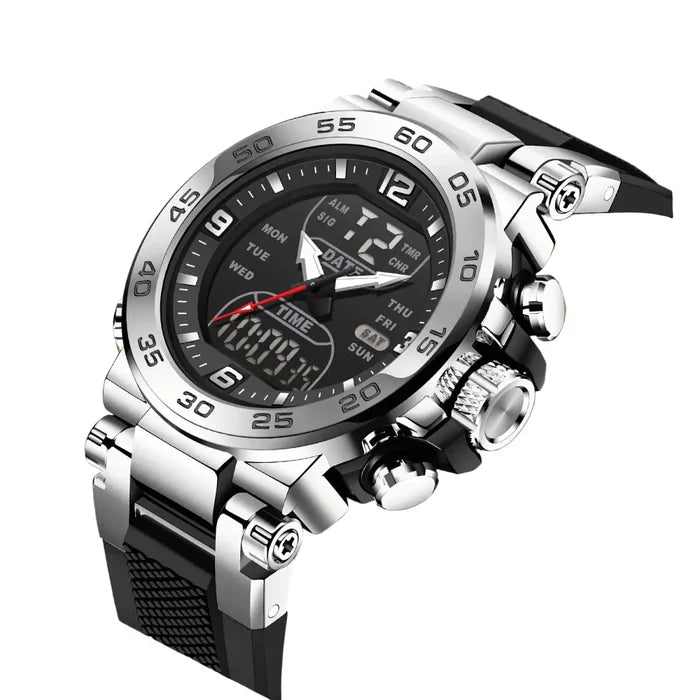 Habicare LIGE men's quartz watch with six design options, featuring a sleek silvery-black TWS style and modern timekeeping features.