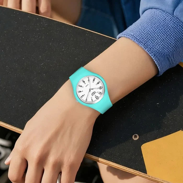 Habicare LIGE minimalist silicone unisex watch with various color options, featuring a sleek design and quartz movement.