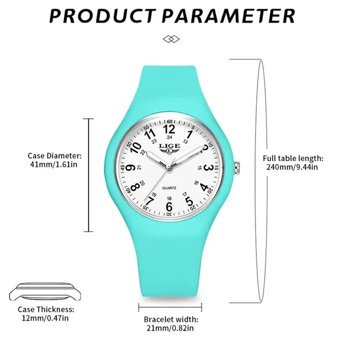 Habicare LIGE minimalist silicone unisex watch with a clean design, available in multiple colors.
