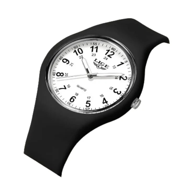 Habicare LIGE minimalist silicone unisex watch with a sleek design in various colors, featuring a quartz movement and modern style.