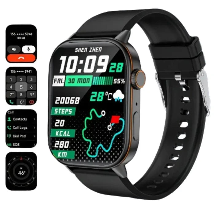 Habicare LIGE outdoor smartwatch with large screen, compass, and music controls, featuring a TWS design in multiple styles.