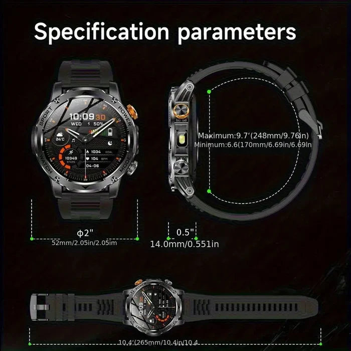 Habicare LIGE Smart Sports Watch with 1.7-inch HD screen, long battery life, and wireless call capabilities, available in 6 designs.