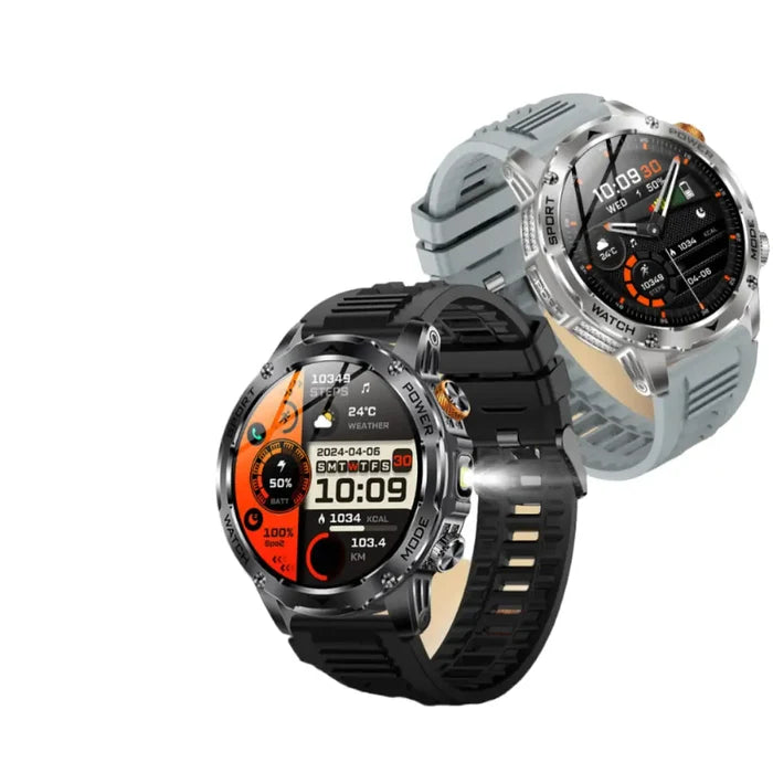 Habicare LIGE Smart Sports Watch with 1.7-inch HD screen, long battery life, and wireless call feature, available in multiple designs.