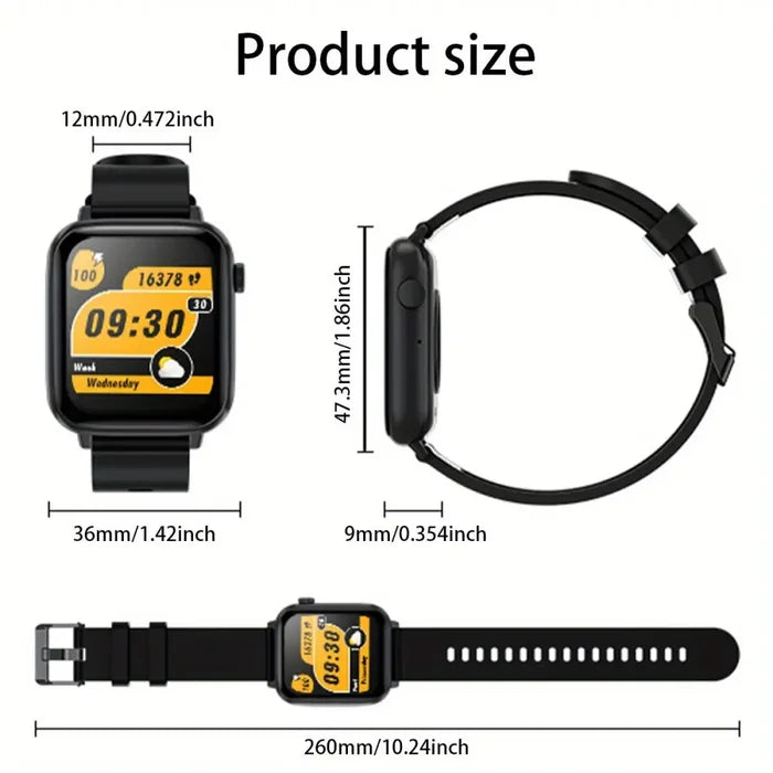 Habicare LIGE Smart Watch with HD TFT screen, TWS earbuds, wireless calls, and multiple sports modes on display.