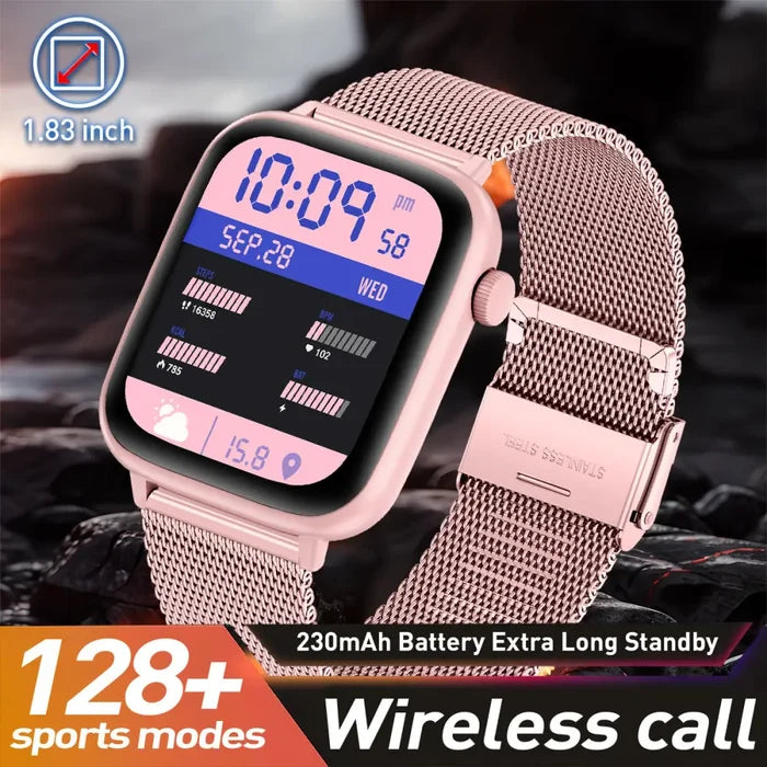 Habicare LIGE smart watch with HD TFT screen, TWS wireless earbuds, showing fitness tracking and multiple sports modes.