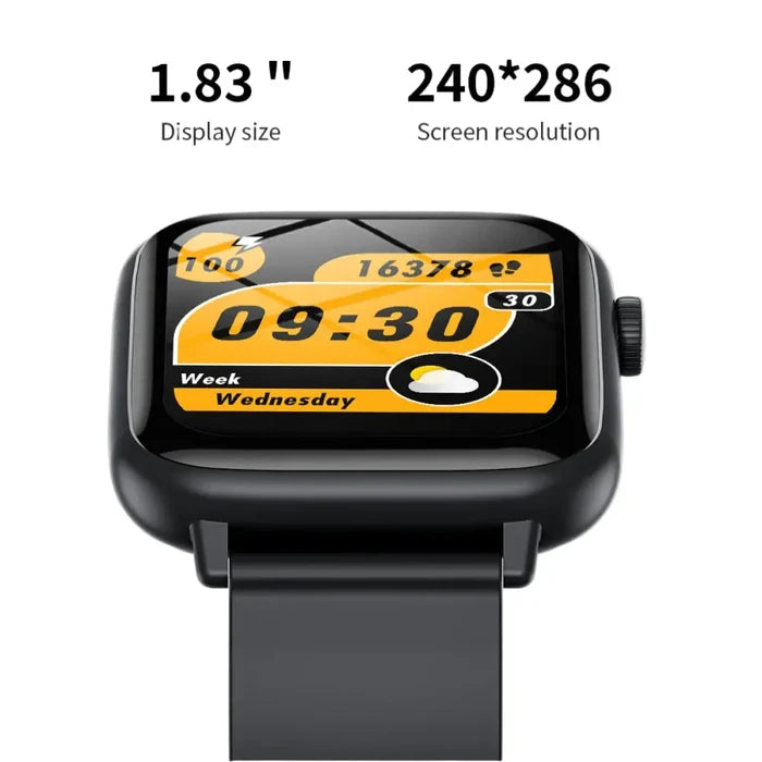 Habicare LIGE Smart Watch with HD TFT screen, TWS earbuds, wireless calls, and 128+ sports modes shown in the image.