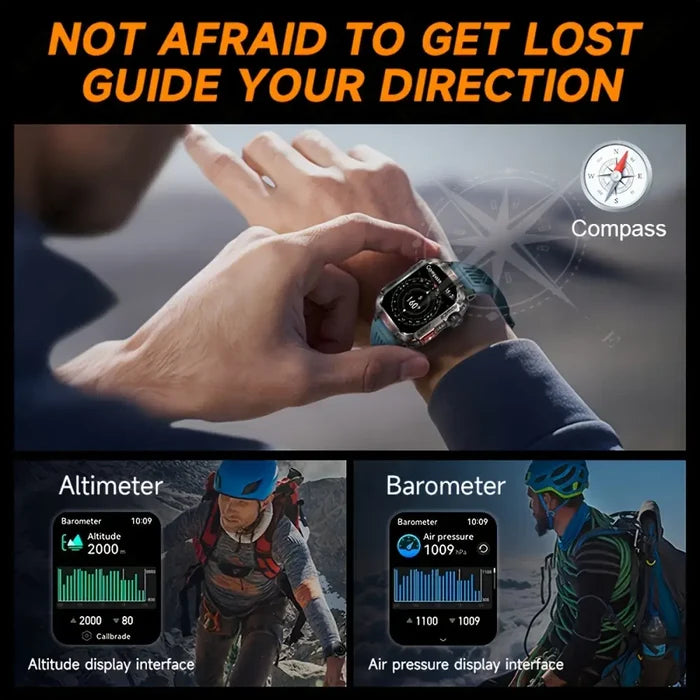 Habicare LIGE smartwatch with HD touch display, wireless call feature, notifications, pedometer, and long battery life.