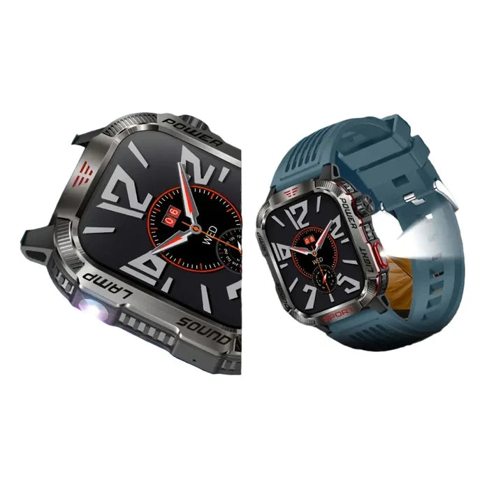 Habicare LIGE smartwatch with HD touch display, wireless calling, notifications, pedometer, and long battery life.