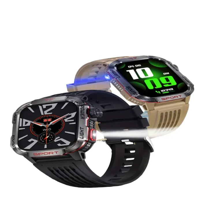 Habicare LIGE TWS smartwatch with HD touch display, wireless calling, notifications, pedometer, and long battery life.