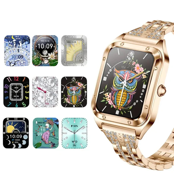 Habicare LIGE women's smartwatch with full touch screen and TWS earbuds, stylish wearable device for fitness and notifications.