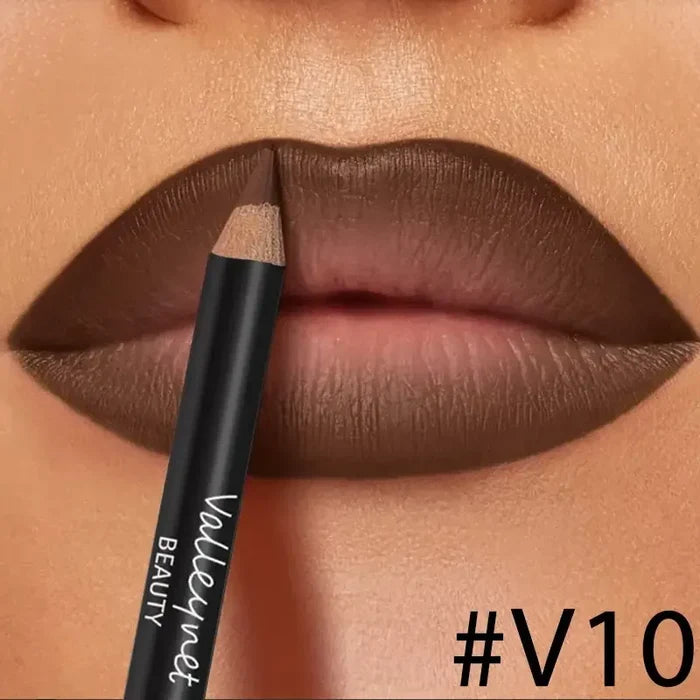 ShopHub NZ waterproof 3-piece lip liner set with matching lip glaze, perfect for precise, long-lasting makeup.