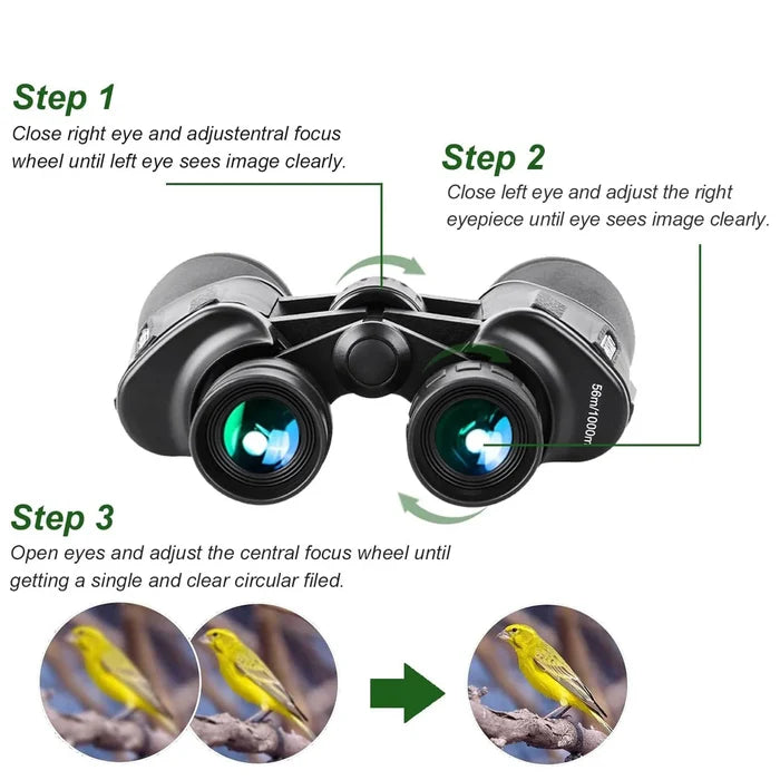 Habicare Long Range Binoculars with FMC coated BAK4 prisms, waterproof, 10x50 magnification for outdoor viewing.