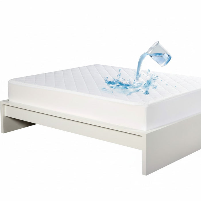 King size Lux Shield cotton waterproof mattress protector by sue-e furniture, showing soft, breathable cotton fabric and waterproof features.