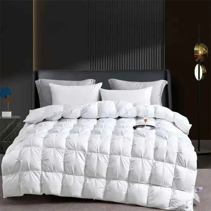 Luxurious white goose down quilt from ShopHub NZ, showcasing soft, plush fabric and premium stitching for ultimate comfort and warmth.