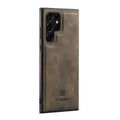 Habicare 9eight5 M2 leather magnetic phone case for Samsung in coffee color, featuring a sleek, textured leather design.