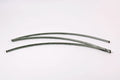 Set of three curved metal rods, silver finish, ideal for DIY projects and structural support.