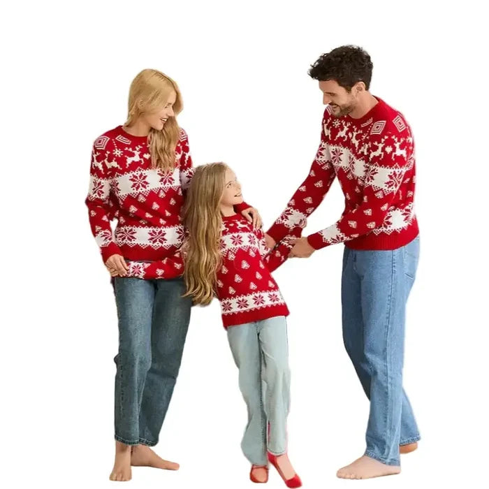 Matching family Christmas jerseys in size SS from Habicare, featuring festive holiday patterns on soft, comfortable fabric.