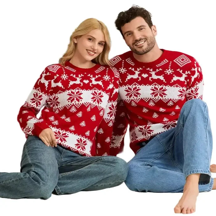 Matching family Christmas jerseys in SS size by Habicare, featuring festive holiday designs for all ages.