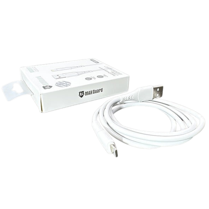 9eight5 Maxguard 1.2m USB-A to Lightning cable accessory, showing the cable with USB-A and Lightning connectors.