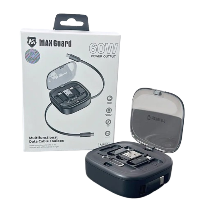 Maxguard 1m 60W cable toolbox accessory from 9eight5, featuring a coiled cable with connector ends for electrical use.