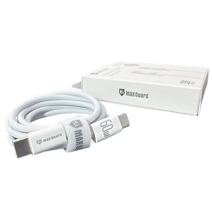 9eight5 Maxguard 1m 60W Type-C to C charging cable showing USB-C connectors on a white background.