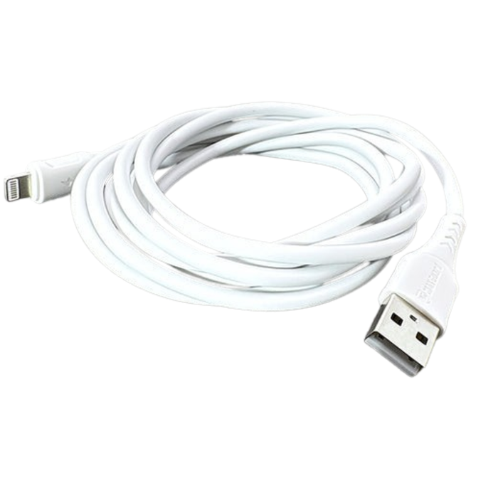 Maxguard 2m USB-A to Lightning cable from 9eight5, showing a close-up of the black cable with USB-A and Lightning connectors.