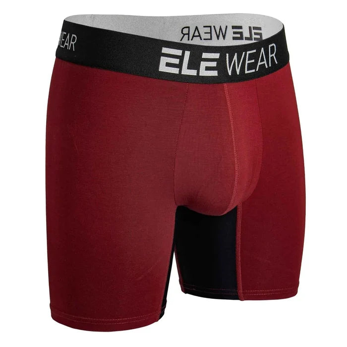Men's bamboo boxer briefs from ShopHub NZ, moisture-wicking long sports underwear designed for comfort and performance.
