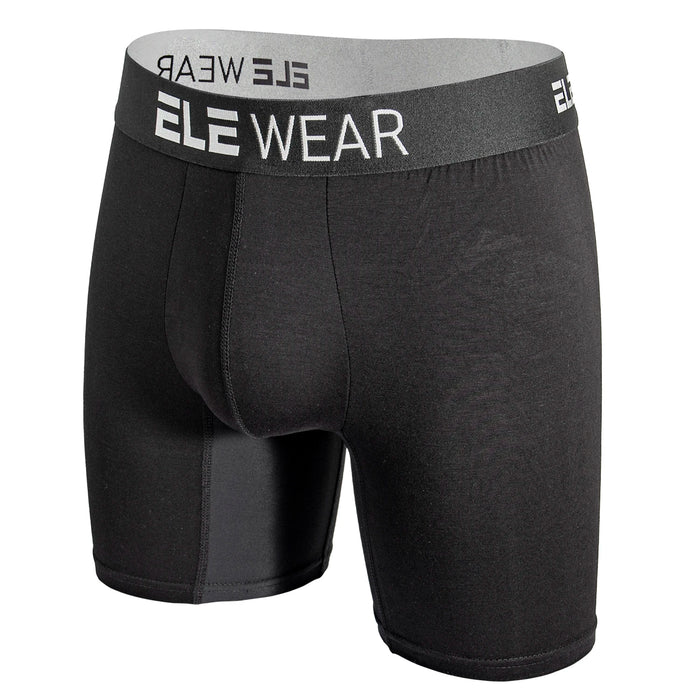 Men's bamboo boxer briefs by ShopHub NZ featuring moisture-wicking fabric and a long sports underwear design.