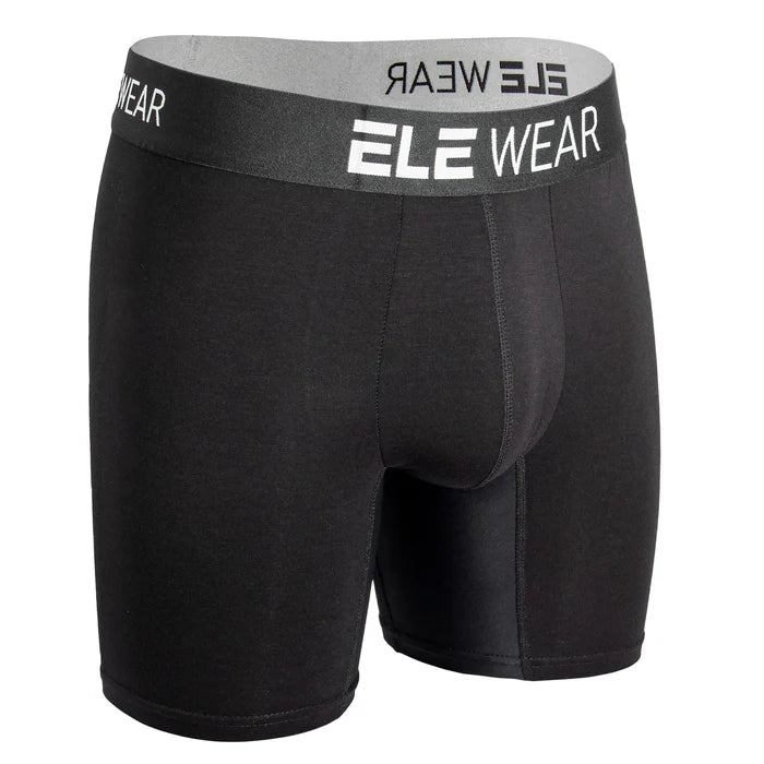 Men's bamboo boxer briefs from ShopHub NZ, moisture-wicking long sports underwear with breathable, comfortable fit.