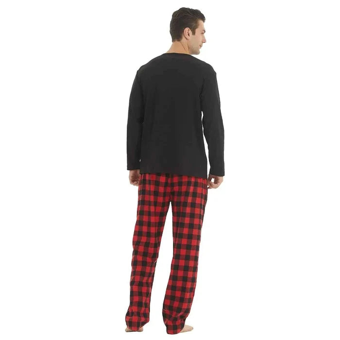 Men's flannel pajama set from ShopHub NZ featuring a cozy plaid design, perfect for relaxing evenings and comfortable sleep.