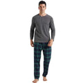 Men's flannel pajama set by ShopHub NZ featuring a cozy plaid design, ideal for comfortable evening relaxation.