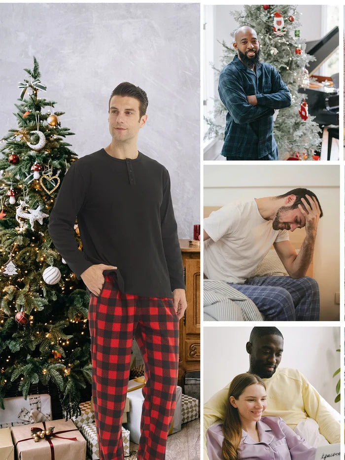 Men's fleece pajama pants from ShopHub NZ, cozy men's pyjamas with soft fleece fabric perfect for comfortable nights.