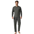 Men's long sleeve pajama set from ShopHub NZ, comfortable and stylish men's pyjamas perfect for relaxing at home.