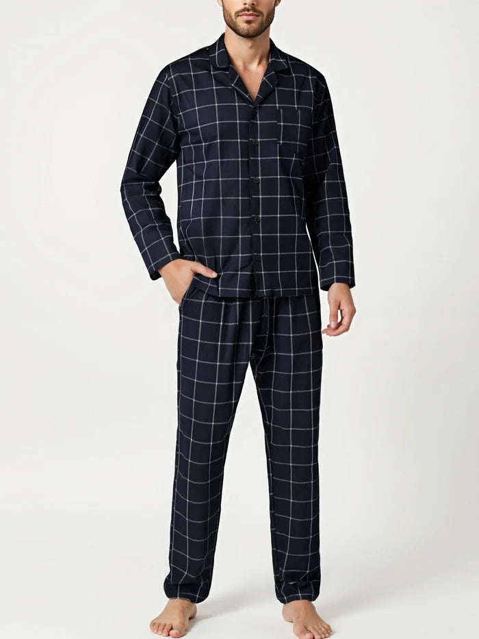 Navy Black Plaid / M