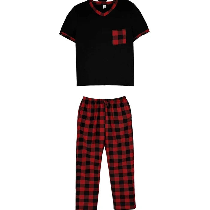 Men's plaid pyjama set from ShopHub NZ, comfortable men's lounge wear with a relaxed fit and classic plaid pattern.
