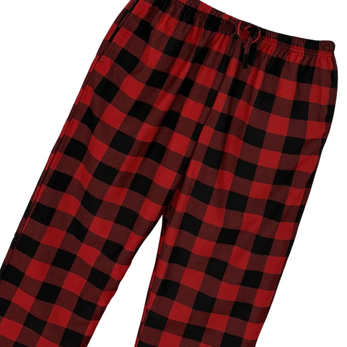 Men's plaid pajama set from ShopHub NZ, featuring comfortable men's pyjamas with a relaxed fit and stylish plaid pattern.