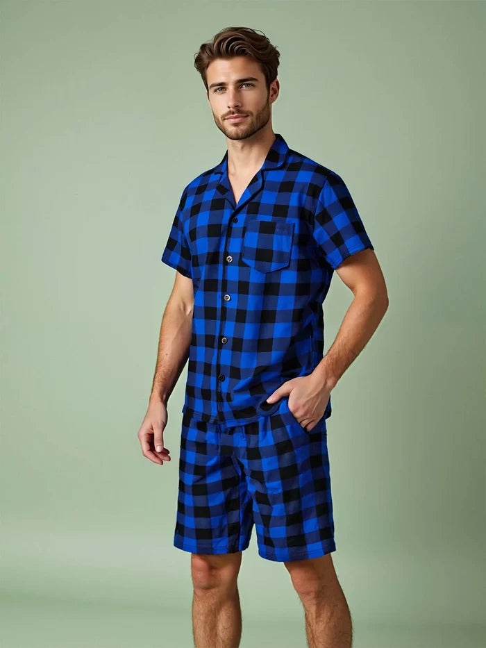 Blue Black Plaid / M