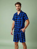 Blue Black Plaid / M