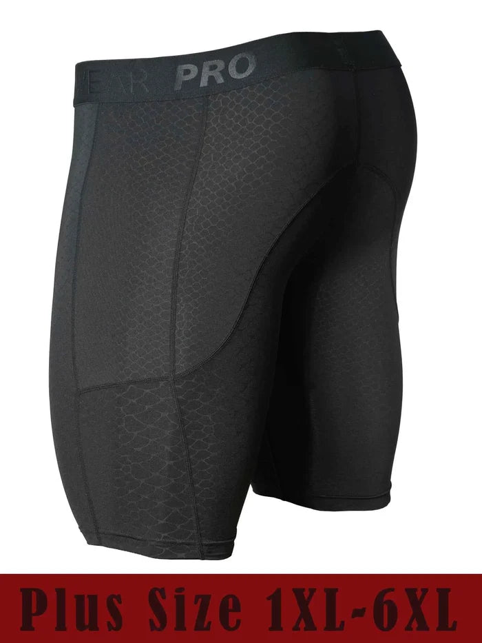 Men's sports running boxer shorts with side pockets, plus size 1XL-6XL, comfortable men's underwear in black fabric.