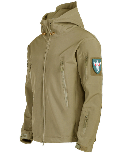Men's Mead's Supply & Equipment Outfitters tactical softshell jacket, waterproof, windproof, fleece-lined for outdoor hiking and hiking.