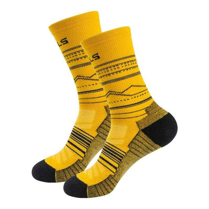 Pair of men's and women's tall wool socks from Mead's Supply & Equipment Outfitters, showing cozy, knee-high knit fabric.