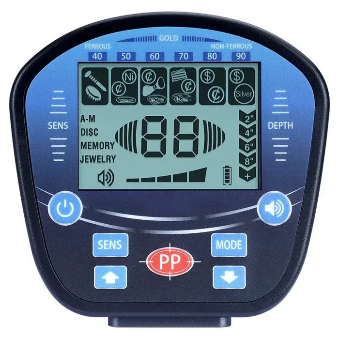 Habicare S27 Metal Detector handheld device for underground gold and treasure hunting, with ergonomic handle and control panel.