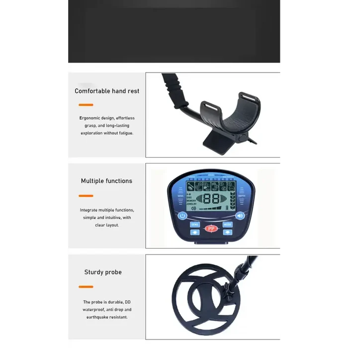 Handheld Habicare S27 Metal Detector for underground gold and archaeological treasure hunting, with a sleek HBC design.
